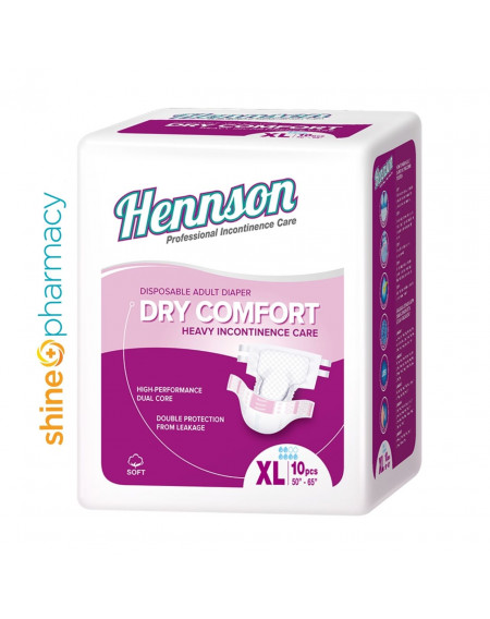 Hennson Dry Comfort Adult Diapers 10s [XL]